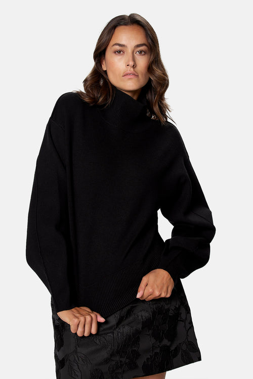 Pull met rolkraag - zwart