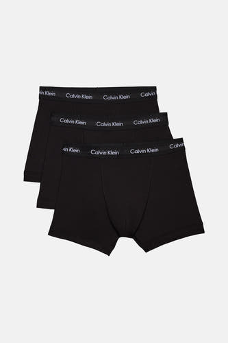 Shorts de boxeur noirs Calvin Klein, un ensemble de trois, avec une ceinture élastique à logo.