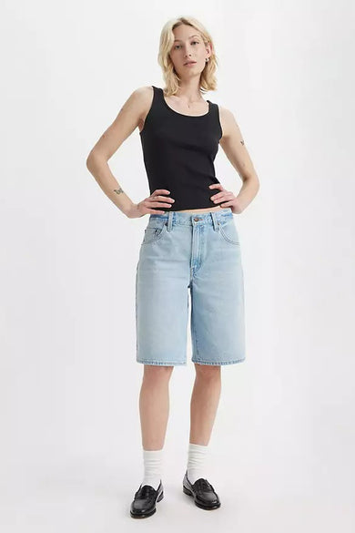 Short - light blue denim