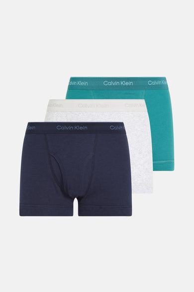 Multicolor boxershorts van Calvin Klein, in een set van drie effen kleuren.
