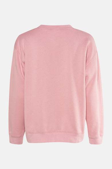 Roze sweater van Levi's® met lange mouwen en een ronde hals, gezien van achteren.
