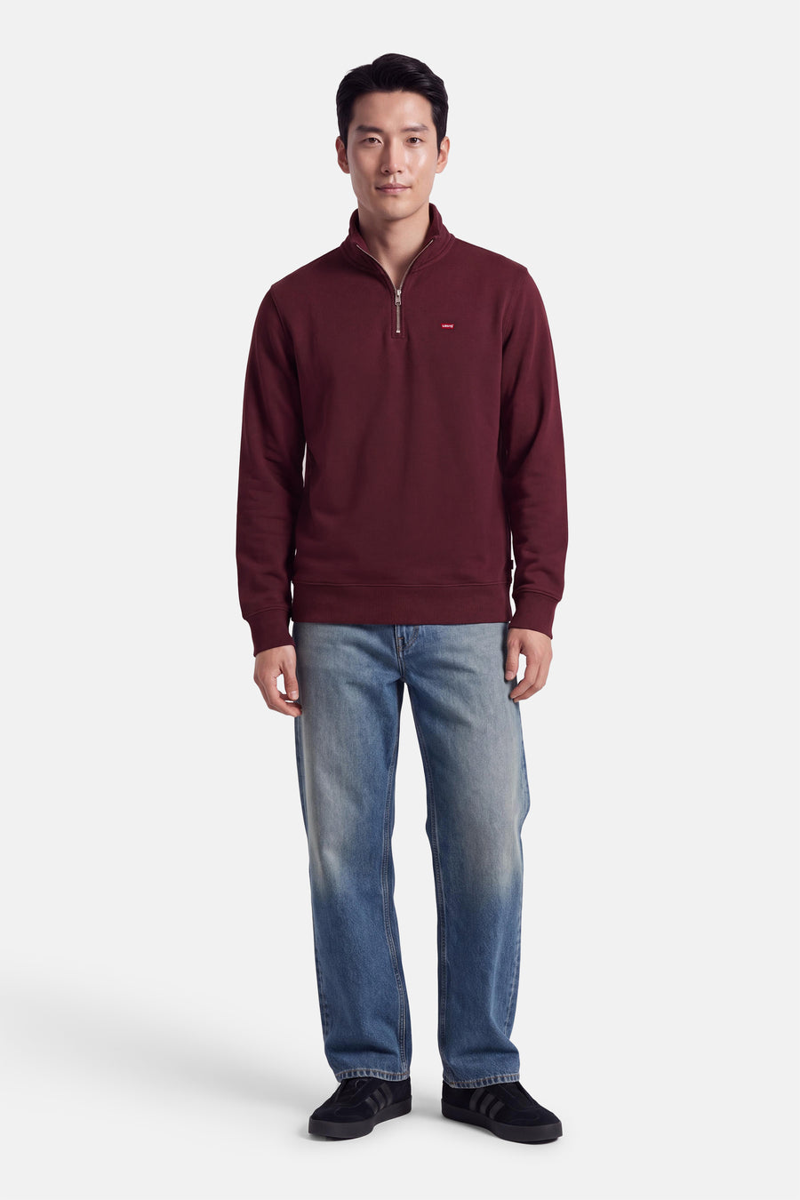 Pull met rolkraag - bordeaux
