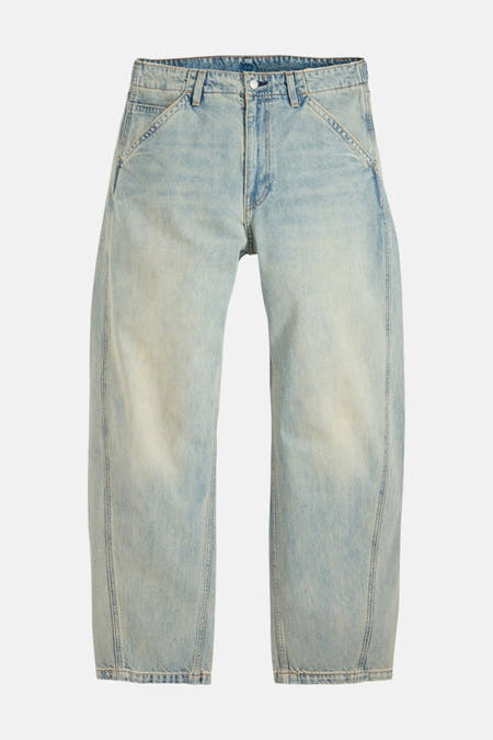 Lichtblauwe denim jeans met speciale pasvorm van Levi's® in een vervaagde wassing, met rechte pijpen en opvallende stiksels.