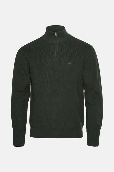 Groene sweater met rits van Levi's, met ribstructuur en lange mouwen.
