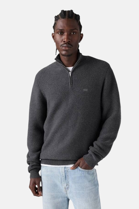 Sweat col O - gris