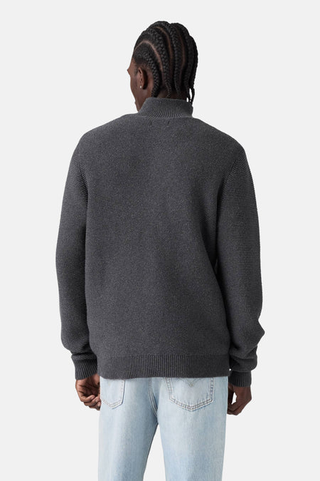 Sweat col O - gris