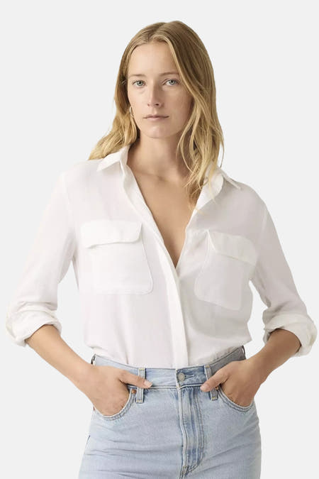 Chemise à manches longues - blanc