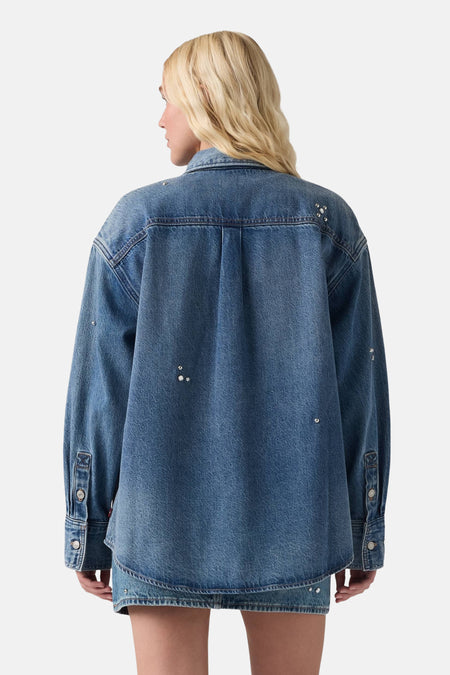 Chemise à manches longues - Mid blue denim