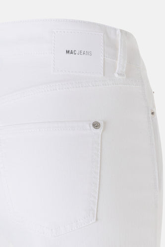 Witte wide jeans van denim van MAC, met achterzakdetail en merklabel.