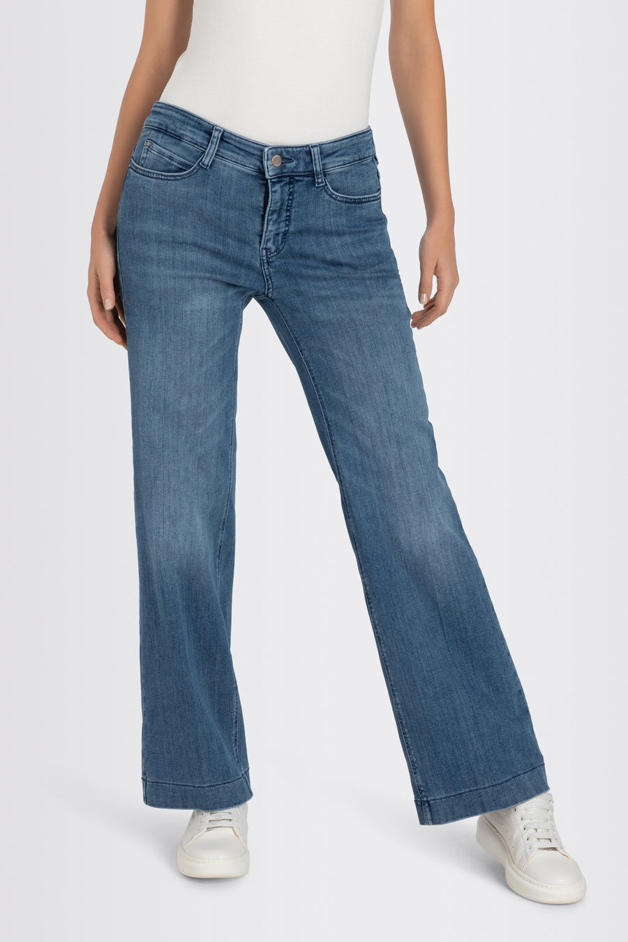 Wide jeans - mid blue denim