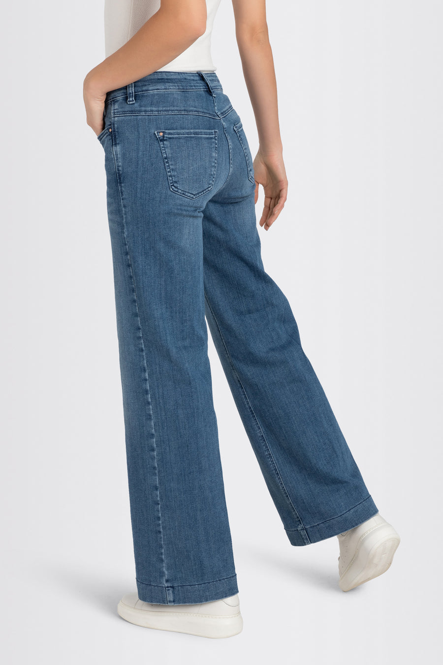Wide jeans - mid blue denim