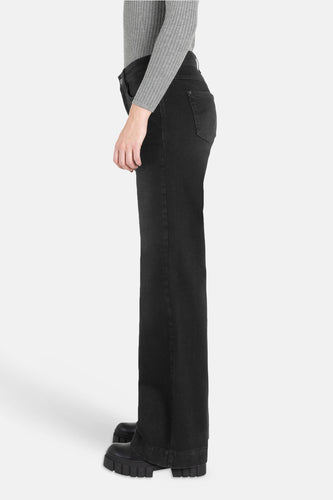 DREAM WIDE - Black denim - MAC