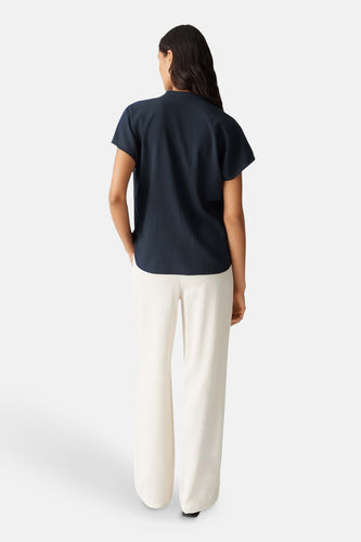 Blouse met korte mouwen - Donkerblauw - OPUS