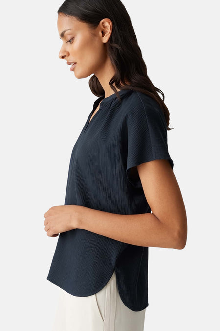 Blouse à manches courtes - Bleu foncé