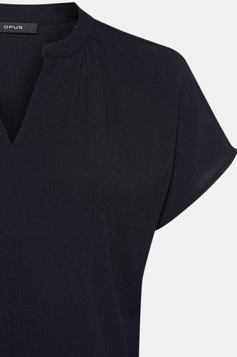 Blouse met korte mouwen - Donkerblauw - OPUS