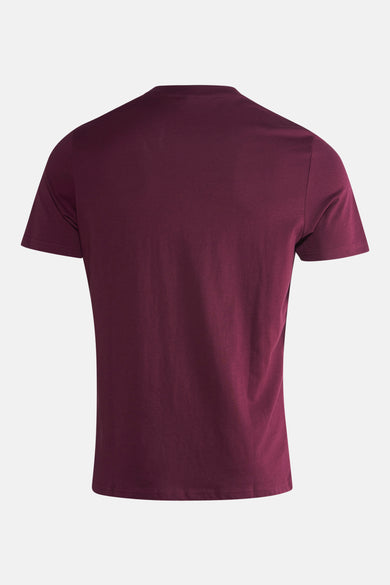Bordeaux T-shirt met korte mouwen van BEN SHERMAN, effen achterkant.
