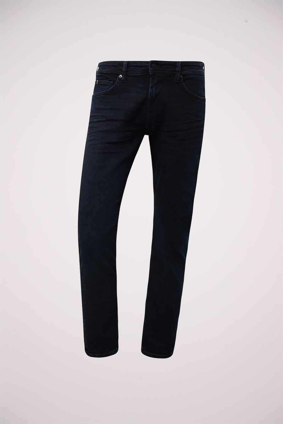 Slim fit blauwzwarte jeans van TOM TAILOR, effen denimstof zonder patroon.