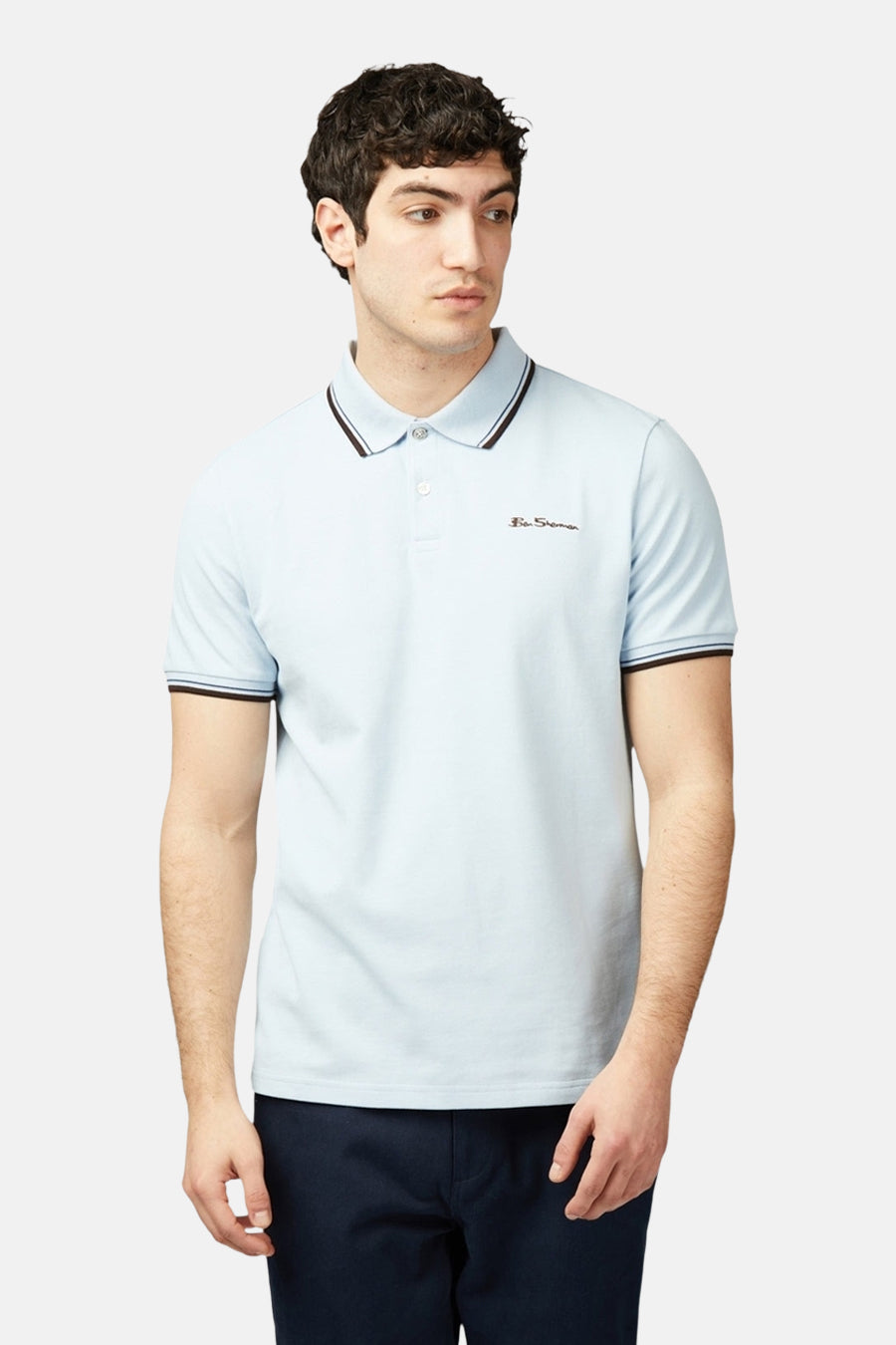 Polo à manches courtes - Bleu clair - BEN SHERMAN