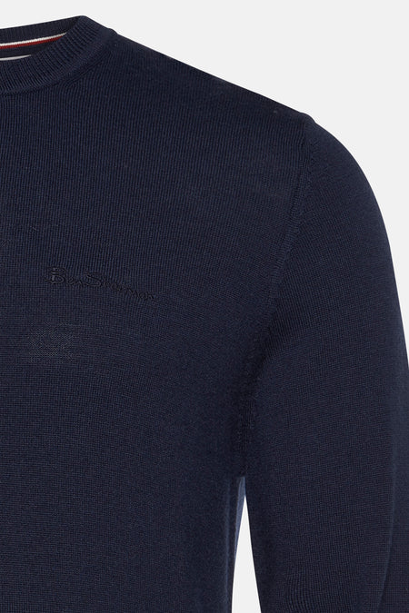 Pull met ronde hals - blauw