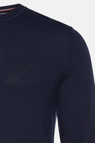 Pull à col rond - bleu - BEN SHERMAN