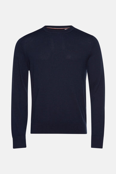 T-shirt bleu avec col rond de Ben Sherman, texture lisse et manches longues.