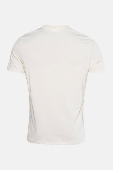 Ecru T-shirt met korte mouwen van BEN SHERMAN, achterkant weergegeven op een witte achtergrond.