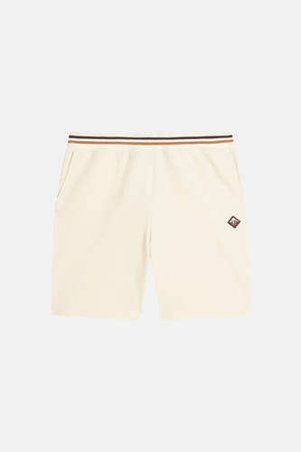 Ecru short van BEN SHERMAN, met een gestreepte tailleband en een geborduurd logo.
