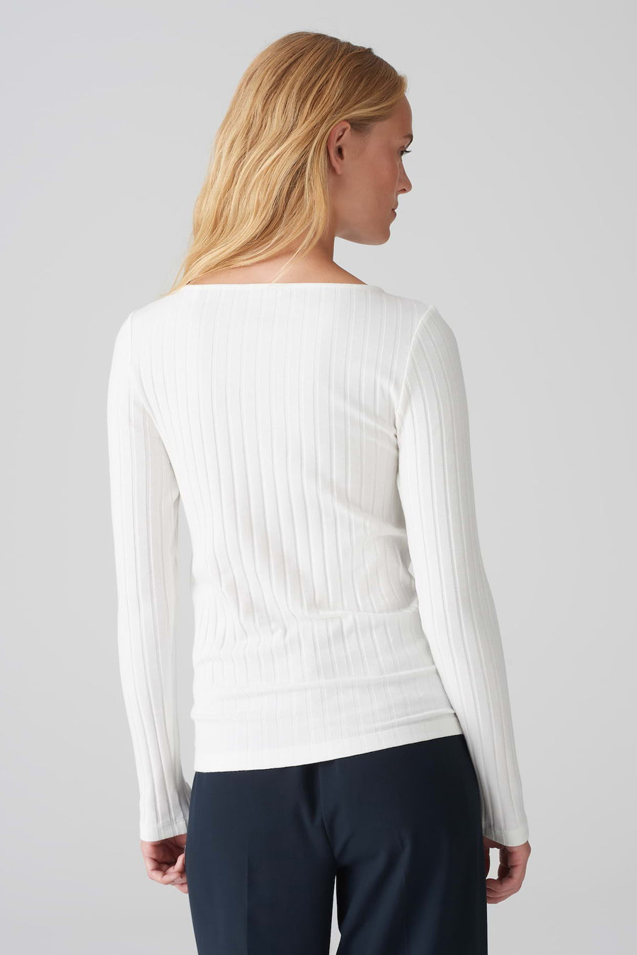 Pull met ronde hals - wit