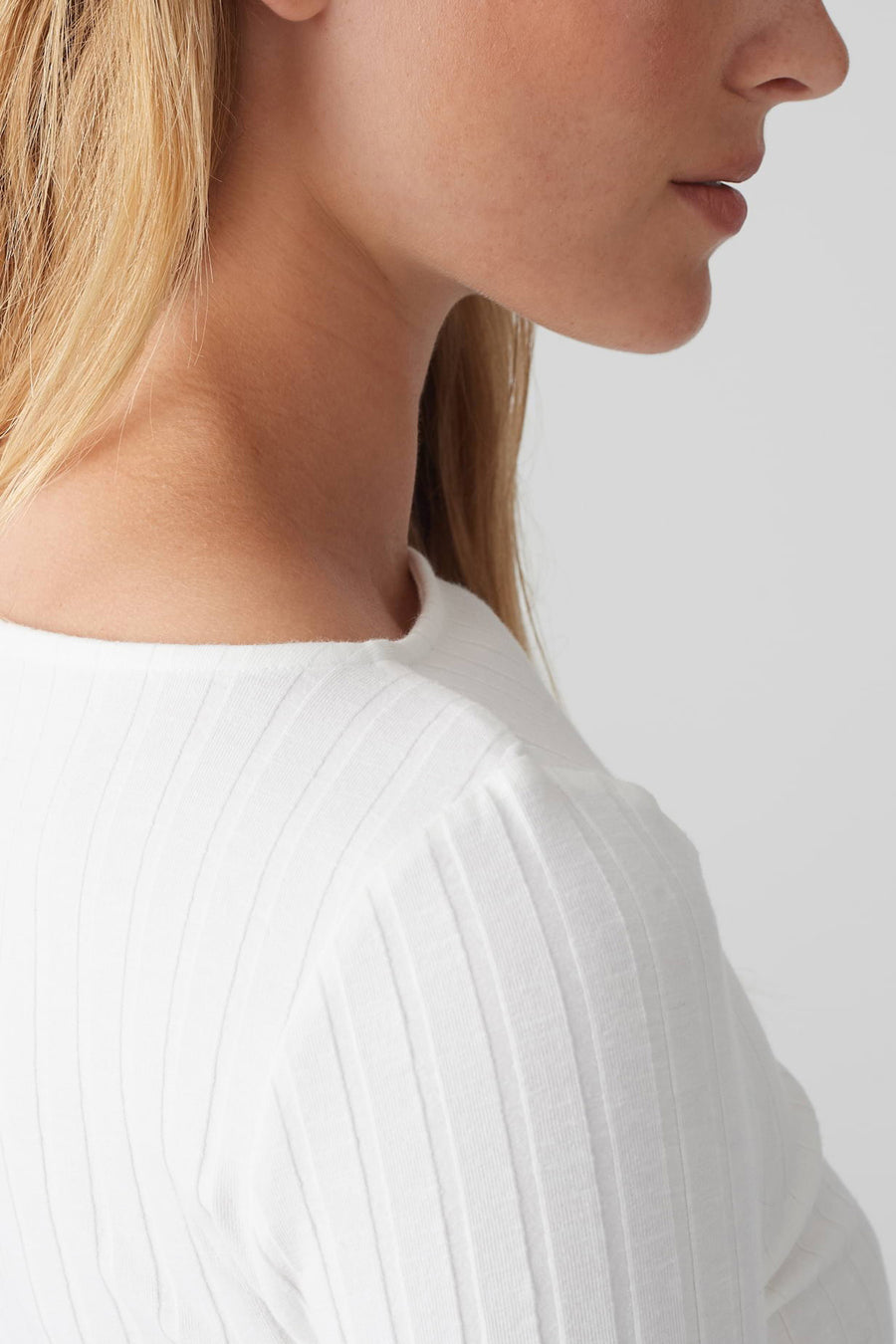 Pull met ronde hals - wit