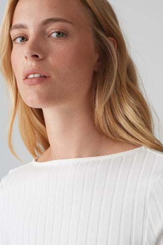 Pull met ronde hals - wit