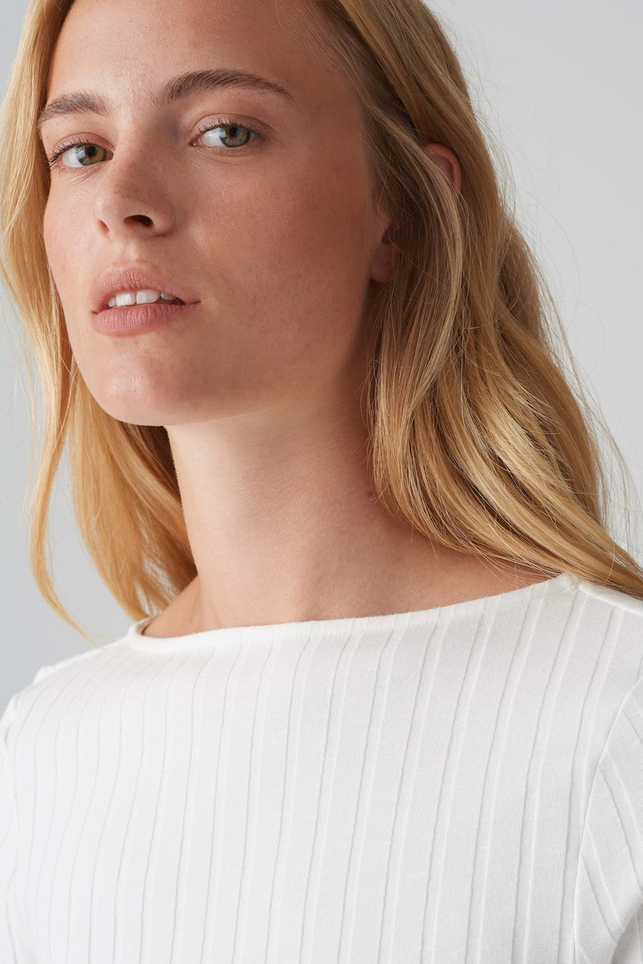 Pull met ronde hals - wit