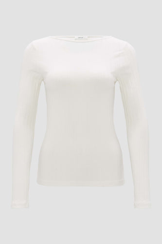 Pull met ronde hals - wit