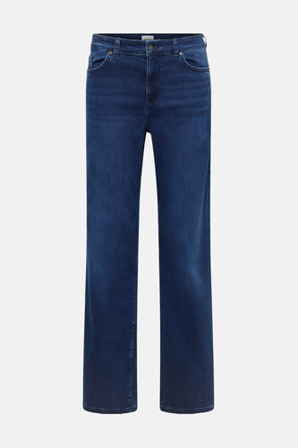 Jeans coupe large en denim bleu moyen de MUSTANG, vue arrière avec poches et une étiquette marron.