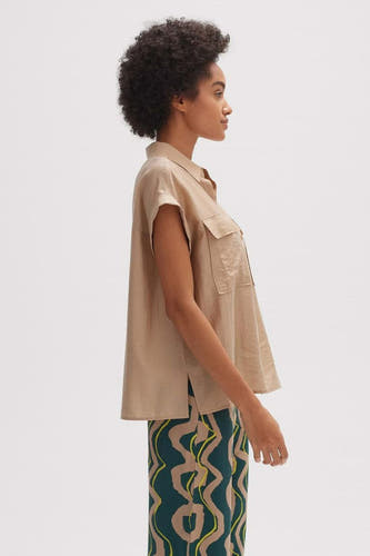 Hemd met korte mouwen - beige