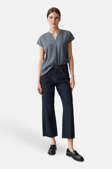 Blouse à manches courtes - bleu