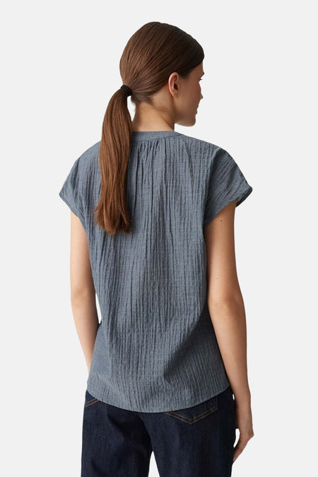 Blouse à manches courtes - bleu
