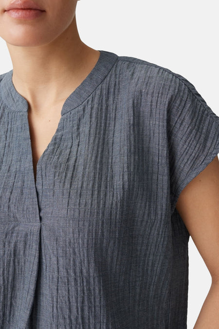 Blouse à manches courtes - bleu