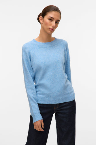 Pull à col rond - bleu - VERO MODA®