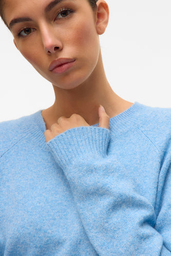 Pull à col rond - bleu - VERO MODA®