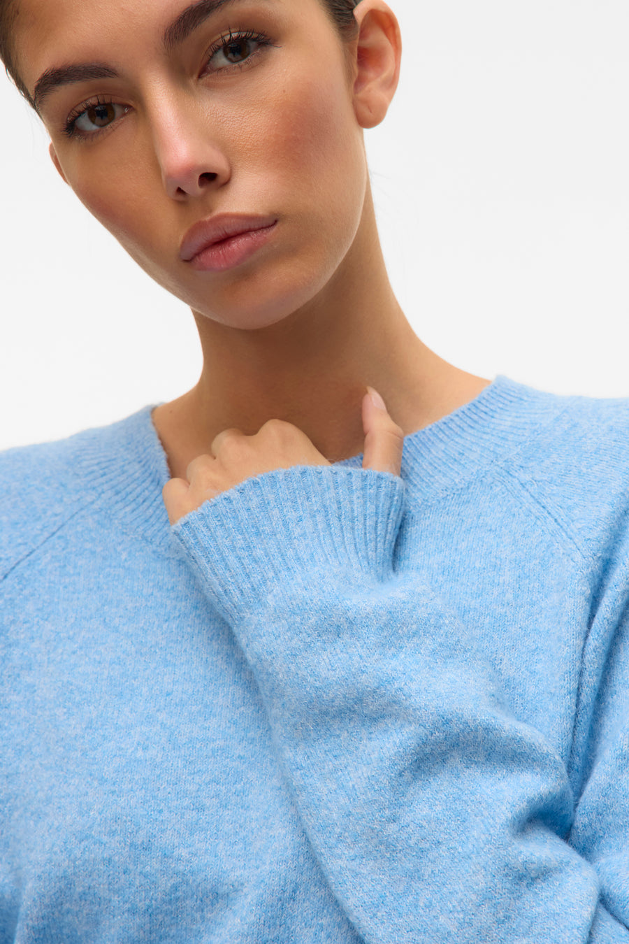 Pull à col rond - bleu - VERO MODA®