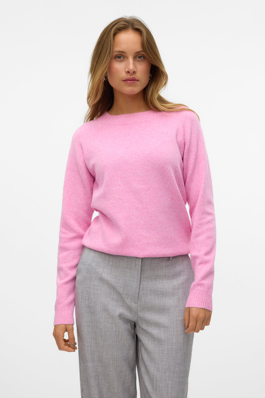 Pull met ronde hals - roze