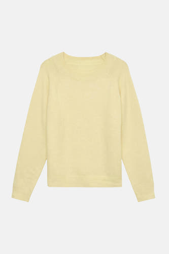 Gele trui met ronde hals van VERO MODA®, in fijne ribstof.