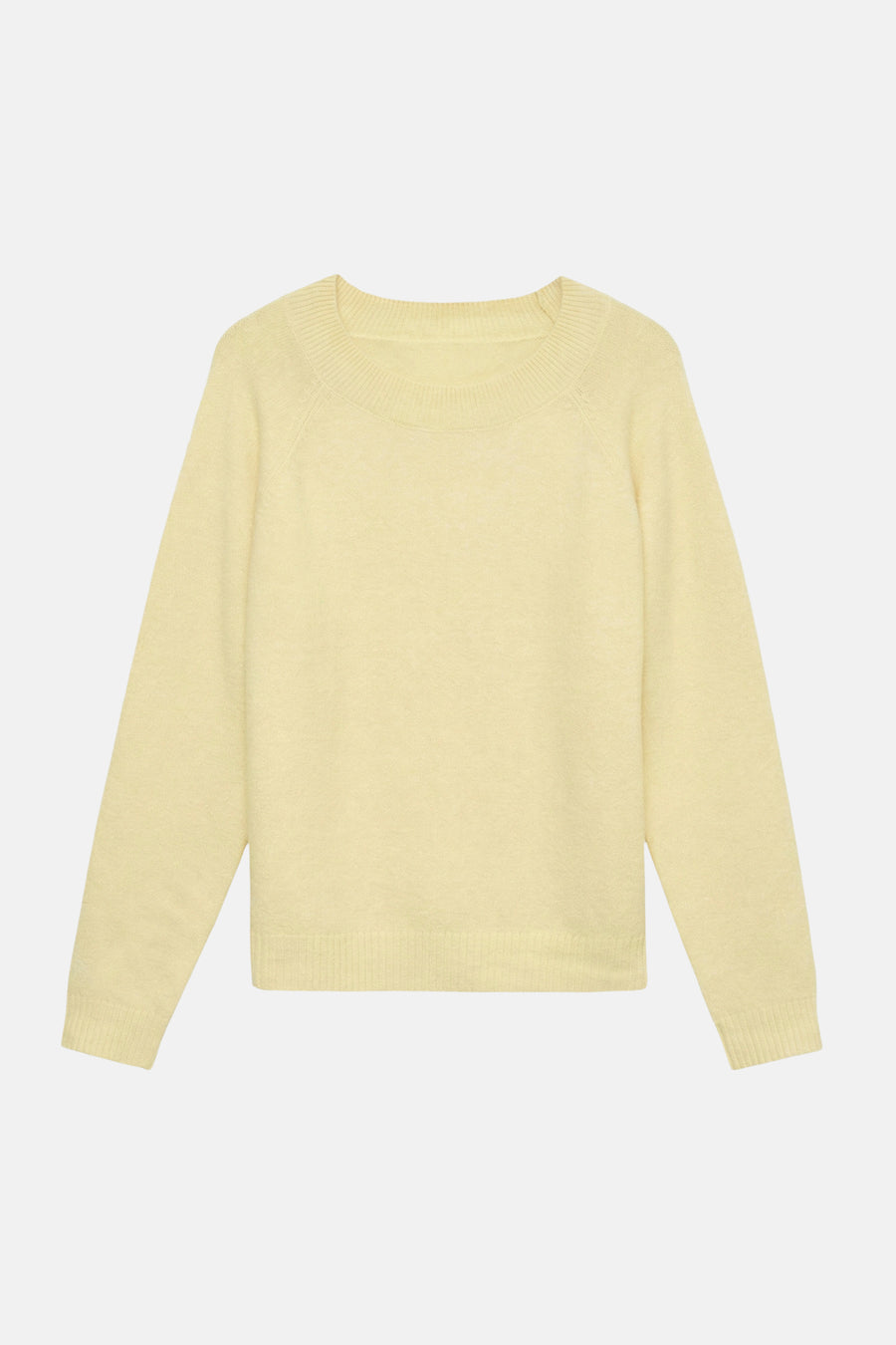 Gele trui met ronde hals van VERO MODA®, in fijne ribstof.