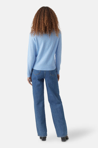 Pull à col rond - bleu - VERO MODA®