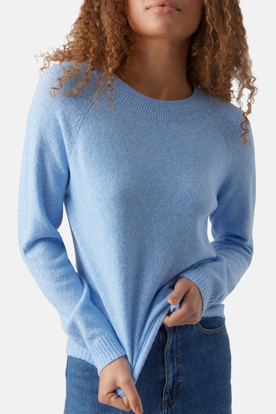 Pull à col rond - bleu - VERO MODA®
