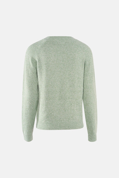 Groene trui met ronde hals van VERO MODA, effen gebreid met lange mouwen.