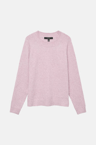 T-shirt rose avec col rond de VERO MODA, texture lisse et longues manches.