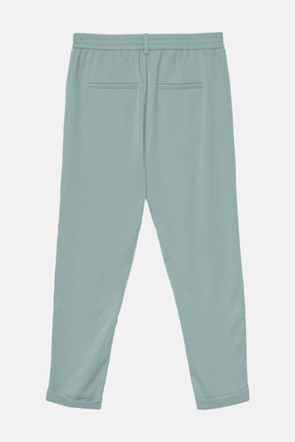 Pantalon de costume vert VERO MODA, avec une ce taille élastique et des poches passepoilées à l'arrière.