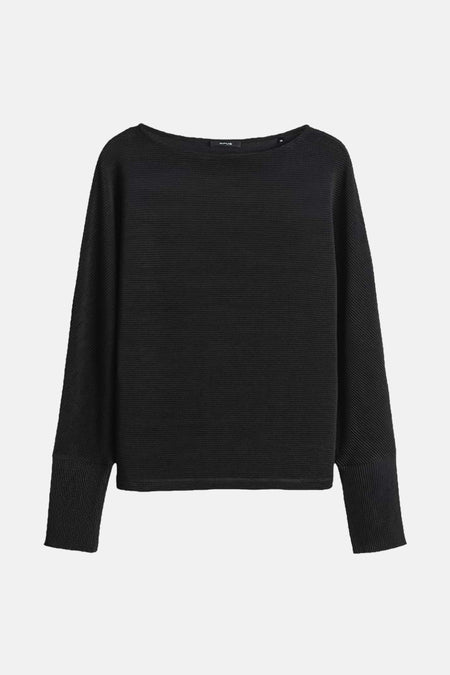 Pull met ronde hals - zwart