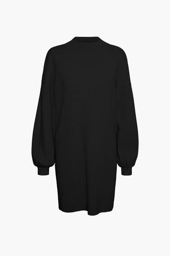 Robe noire à manches longues de Vero Moda, unie et avec des manches ballon.